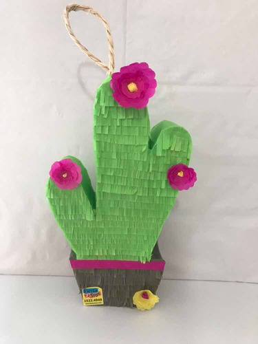 3 Decoraciones Centro Mesa Mini Piñata Cactus Nopal Fiesta M