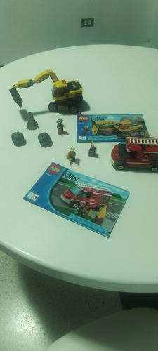Lego City Caterpillar Y Carro De Bomberos 