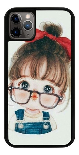 Funda Uso Rudo Tpu Para iPhone Bebe Lentes Moño Rojo Niña