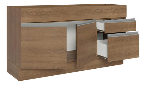 Gabinete Bajo Cocina Madesa Glamy 150cm Sin Encimera Color Marrón 11