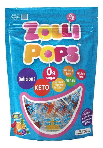 Zollipops Lollipops, Zolli Pops Sugar Free Candy, Natural Fr