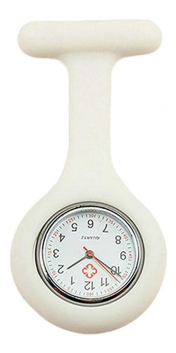 Relógio Lapela Silicone Enfermagem Médico Enfermeira Branco