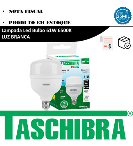 Lampada Led Bulbo 61w Branca 6500k Alta Potencia E27 Bivolt