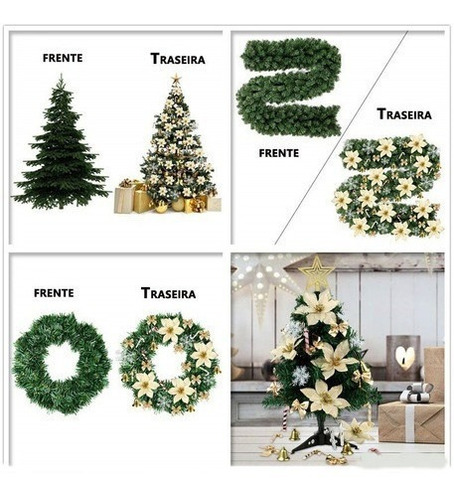 Imagen 6 de 9 de Flores Navideñas Decoraciones Artificiales Árbol Decorado.
