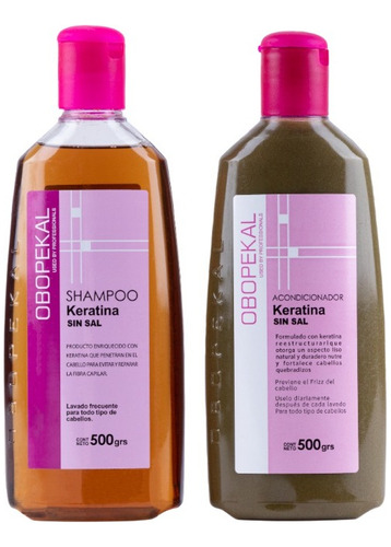 Obopekal Kit Shampoo+acondicionador De Keratina Sin Sal