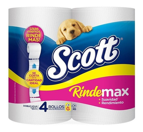 Papel Higiénico Scott Rindemax 4 Rollos 28 Mts