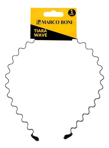Tiara De Cabelo Wave Arquinho Ondulado Em Metal Marco Boni Cor Preto