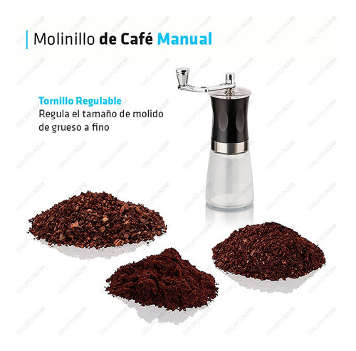 Imagen 4 de 10 de Molinillo Triturador Cafe Granos Semillas Manual Acero
