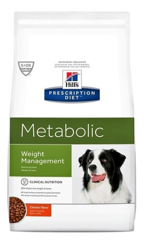 Alimento Hill's Prescription Diet Metabolic para cão adulto todos os tamanhos sabor frango em sacola de 7.98kg