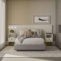 Comprar Cabeceira De Casal 2 Mesas De Cabeceira Off White Laranjeira