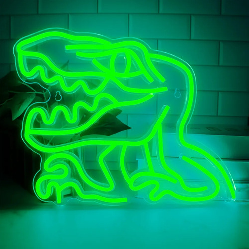 Anuncio Neon Dinosaurio De 30*36cm En Acrílico De 3 Mm 