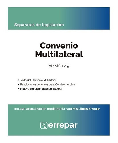 Separata De Convenio Multilateral Con Ejercicios, De Sin Autor. Editorial Errepar, Tapa Blanda En Español, 2023