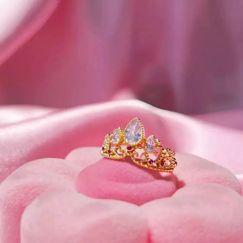 Anillos De Corona Chapados En Oro Rapunzel Con Apertura De A