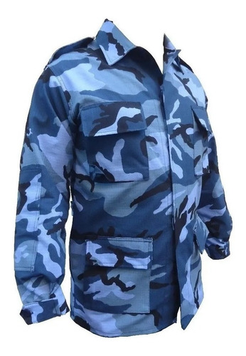 Chaquetilla Táctico Corte Bdu Camuflado Urbano Azul Spb