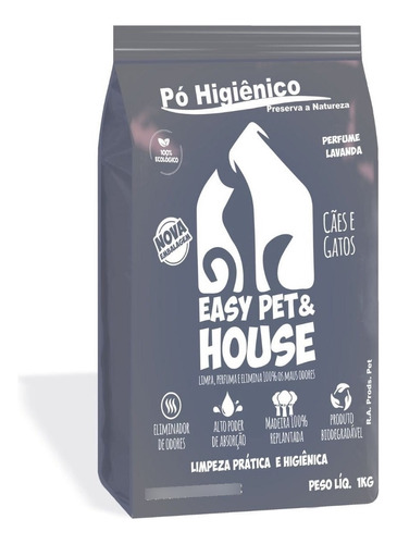 Po Higienico Easy Pet Gatos Seca Xixi Eliminador De Odor 1kg