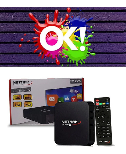 Conversor Smart Netmak Nm Tvbox1 8gb Android 1gb Ram Tv Box