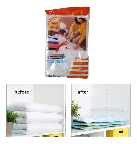 Pack X2 Bolsas De Almacenamiento Al Vacío M (90 X 130 Cm )