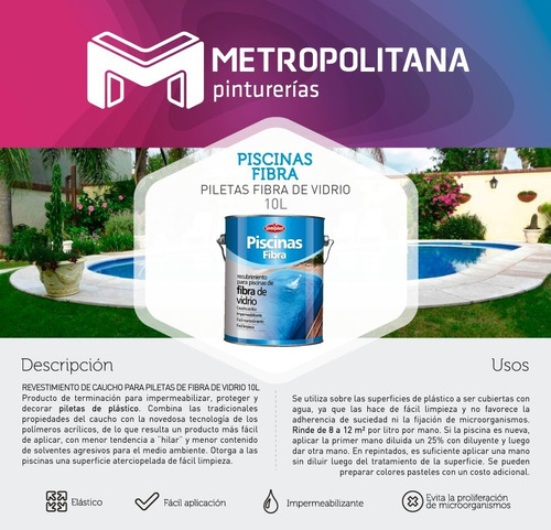 Imagen 2 de 6 de Piletas Piscinas Fibra Sinteplast | 10 L