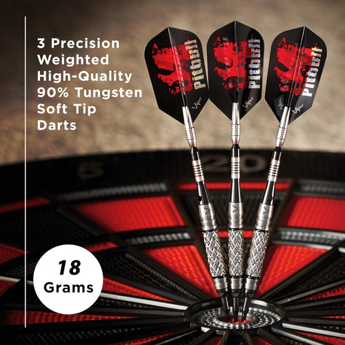 Pitbull 90% Tungsten Soft Tip Darts With Storage/travel...