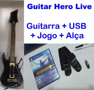 Guitarra Guitar Hero Live Ps4 Original + Dongle Usb +cd Jogo