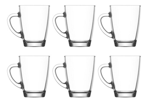 Imagen 3 de 7 de Set 6 Tazas Para Café Té Marca Lav Vidrio 300ml