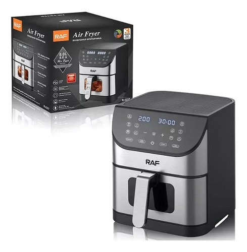 Freidora De Aire Air Fryer Raf De 8l Color Negro 220v