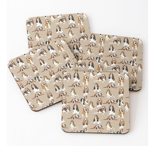 Set Posavasos Basset Hound Calidad Premium