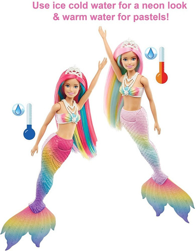 Imagen 5 de 6 de Barbie Sirena, Cambia De Color - Mattel Gtf89