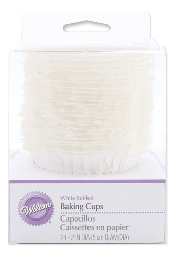 Wilton Cake   Tazas Para Hornear Ruffle White  C...