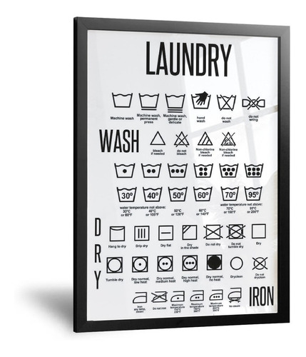 Cuadro Minimalista Para Lavadero - Laundry Wash - 30x42 Cm