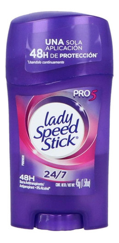Lady Speed Stick Desodorante Pro -5 Barra Con 45 G