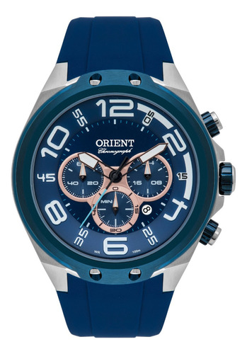 Relógio Orient Masculino Cronógrafo Esportivo Azul Mbspc036