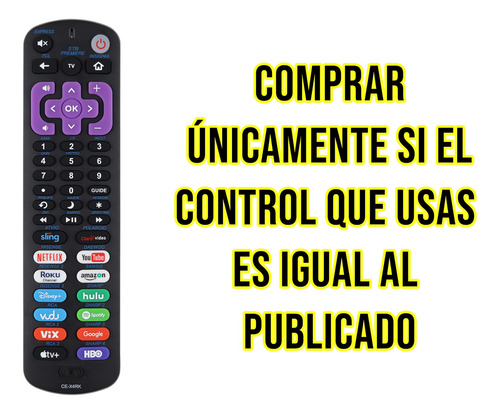 Control Compatible Con Roku Tv Tcl LG Hisense Sharp Philips