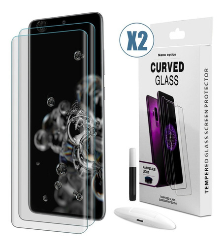 Imagen 4 de 5 de Mica De Vidrio Templado Uv Protector Galaxy S20 Plus Ultra