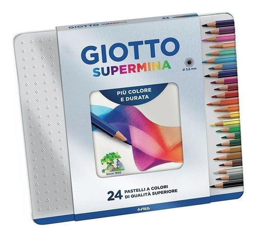 Lapices De Colores Premium Giotto Supermina En Lata X 24 Col