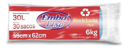 Saco De Lixo Econômico Embalixo 30 Litros 30 Unidades
