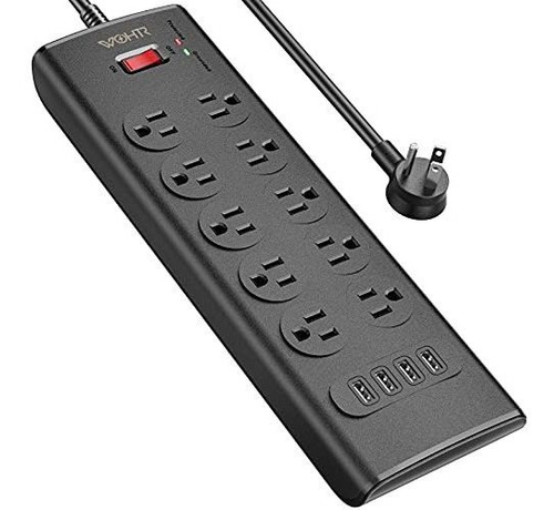 Power Strip,wohtr Surge Protector Con 10 Salidas Ac Yw7bg