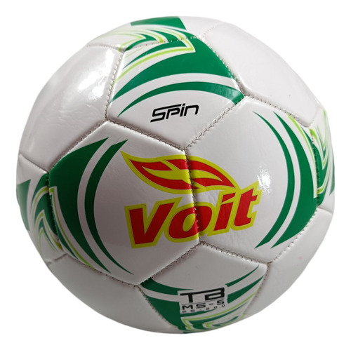 Balon De Futbol Voit #5 Spin Green Color Blanco