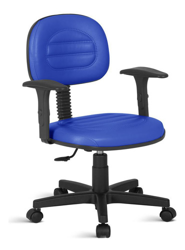 Cadeira De Escritório Secretária Com Gomo E Braço Rv Azul