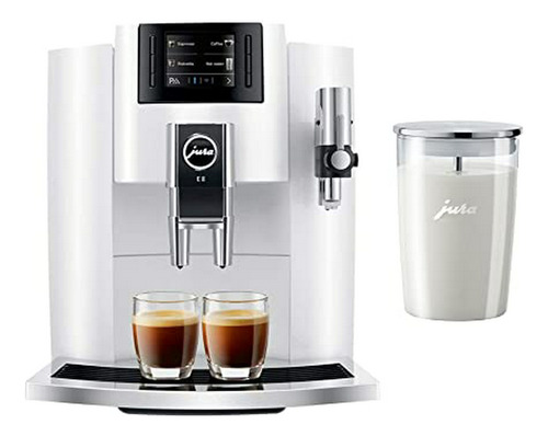 Máquina De Café Automática Jura E8 (blanco Piano) Con Conten