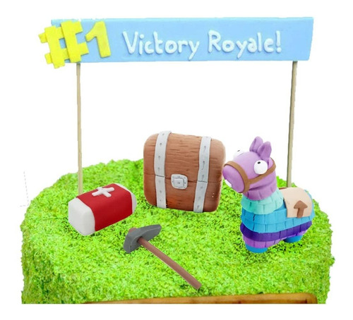 Juego Cake Topper Set Con Llama Medkit Taza De Pecho De...