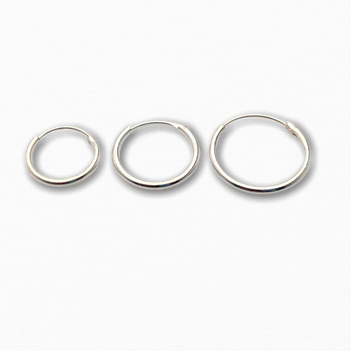 Pack 3 Aros Argollas Cubanos De Plata 925 (nros 0 , 1 Y 2)