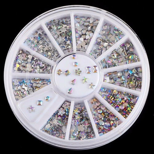 Roda 350 C/ 6 Estilos Nail Art Strass Unhas E Decorações C8