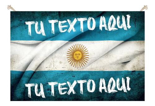 Bandera Argentina Sublimada Personalizada 90x60 Cordones