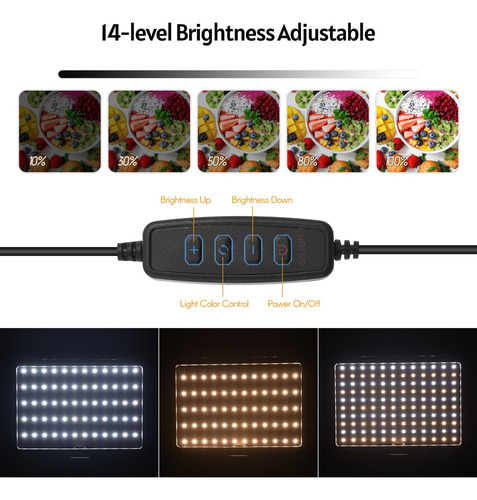 Andoer Usb Led Kit De Luz De Vídeo Iluminação De Fotografia