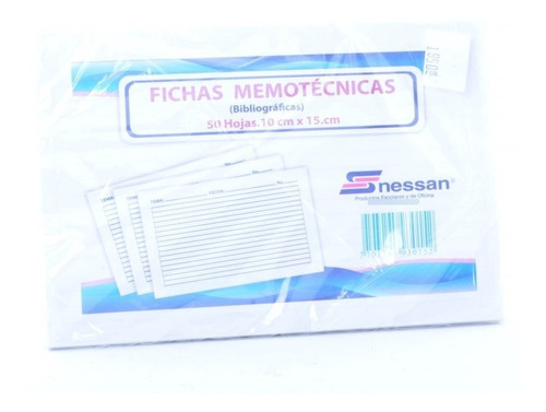 Fichas Memotecnica Nessan * 500 Unidades, 10*15 Cms