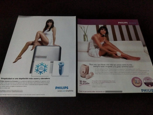 (pf888) 2 Publicidades Philips * Araceli Gonzalez (Usado)