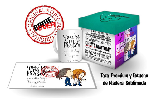 Regalo Grey's Anatomy, Taza Y Estuche Original Game Over