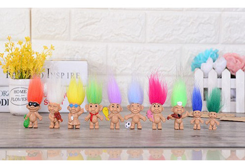 Imagen 5 de 5 de Cromado 16 Piezas Muñeca Suerte Troll Mini Figuras De