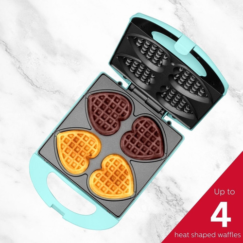 Holstein® Máquina Hacer 4 Waffles Corazón Antiadherente